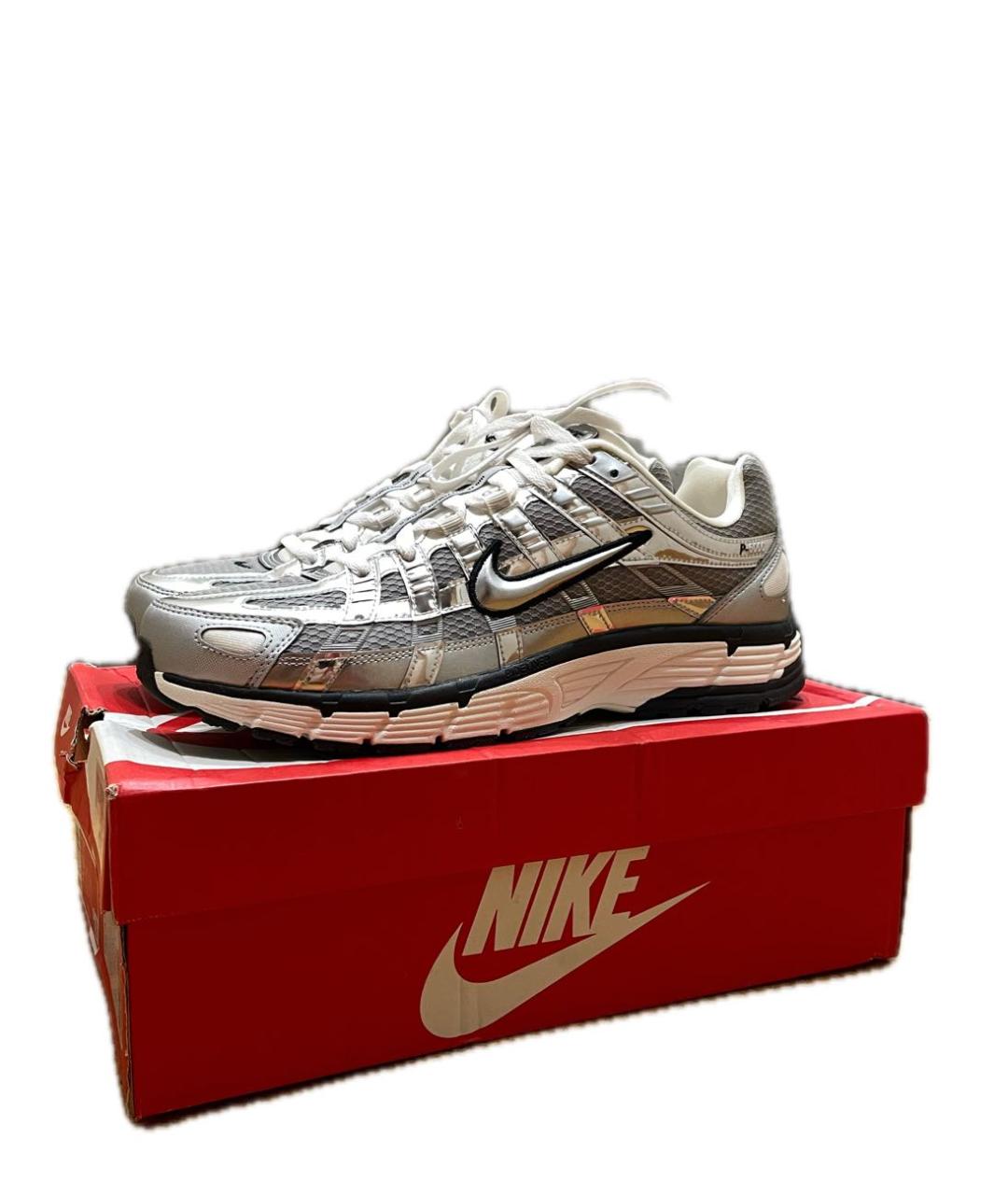 NIKE Серебряные текстильные низкие кроссовки / кеды, фото 8