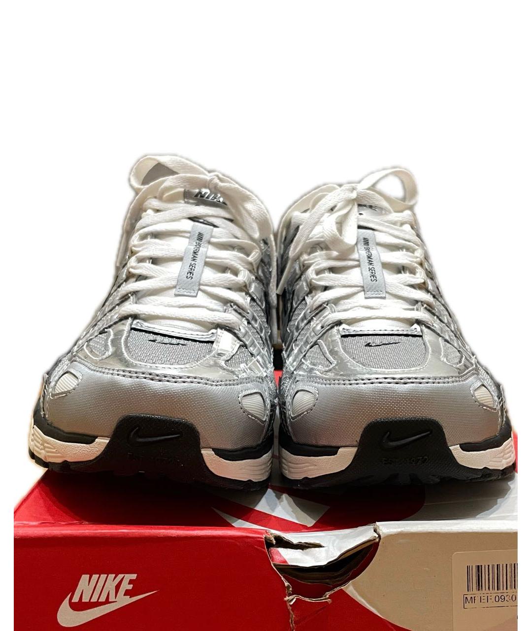 NIKE Серебряные текстильные низкие кроссовки / кеды, фото 2