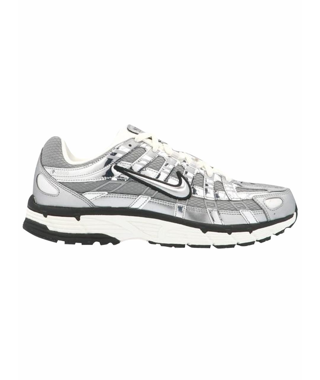 NIKE Серебряные текстильные низкие кроссовки / кеды, фото 1