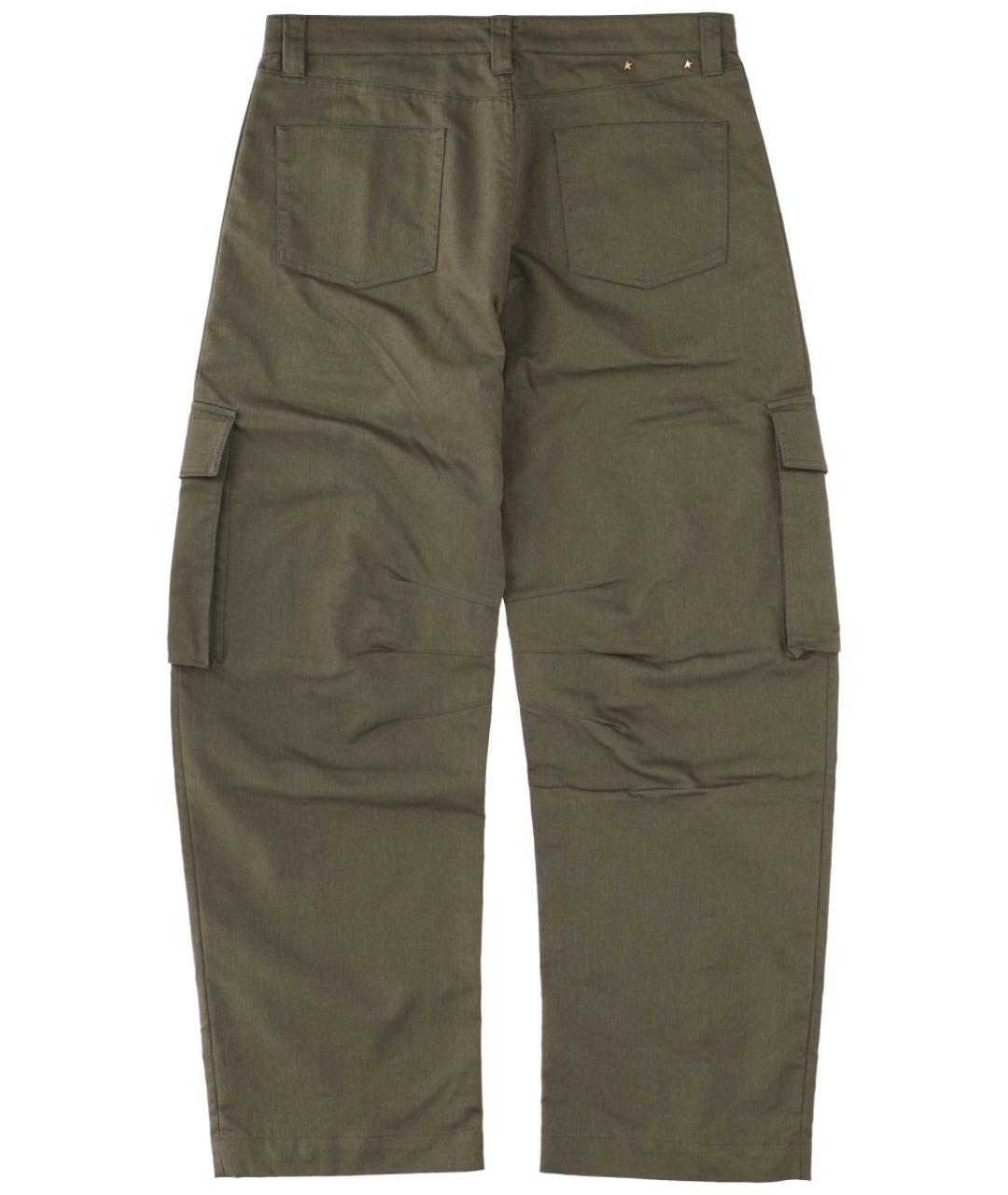 GOLDEN GOOSE DELUXE BRAND Зеленые хлопковые повседневные брюки, фото 2