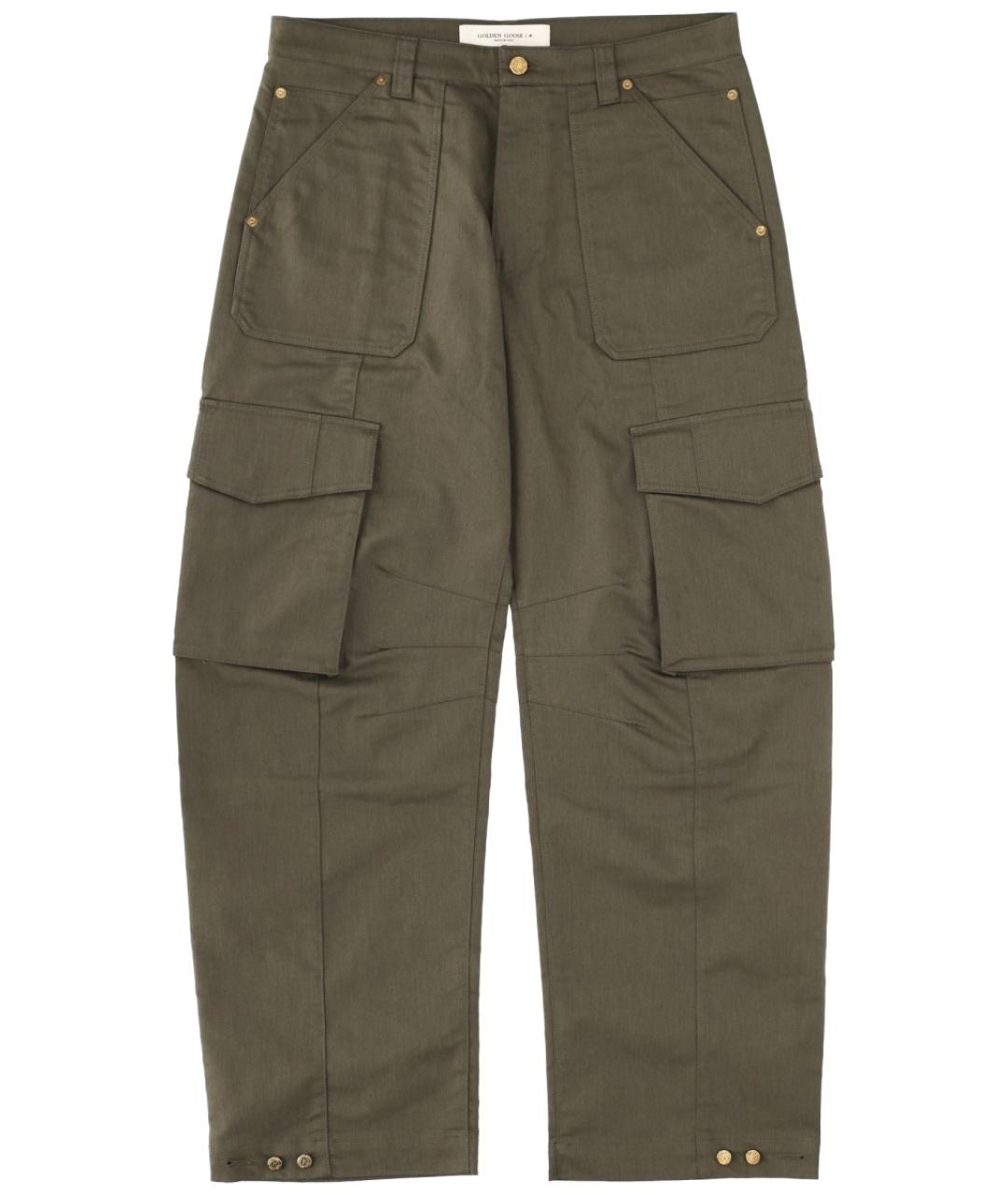 GOLDEN GOOSE DELUXE BRAND Зеленые хлопковые повседневные брюки, фото 1