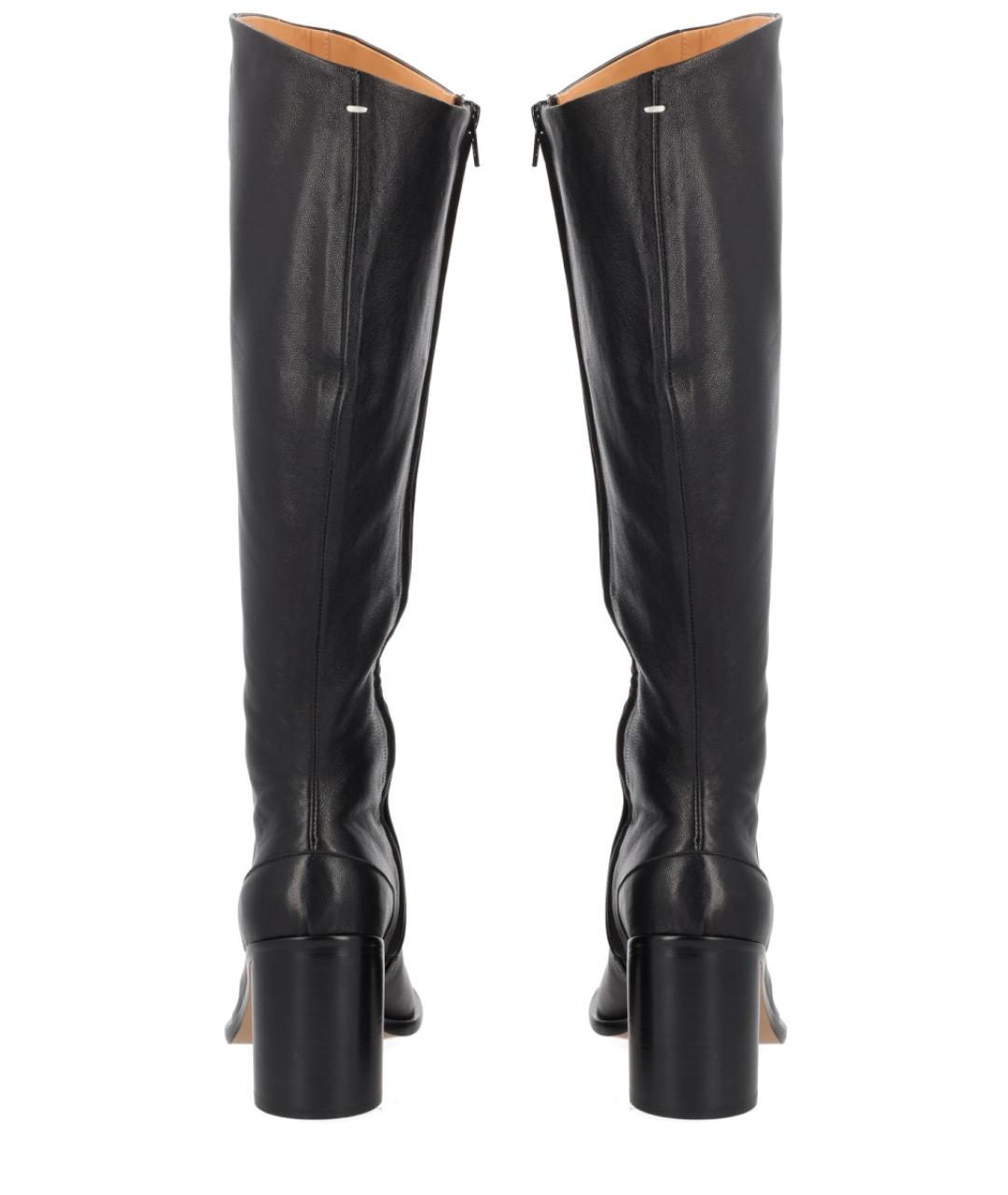 MAISON MARGIELA Черные кожаные сапоги, фото 3