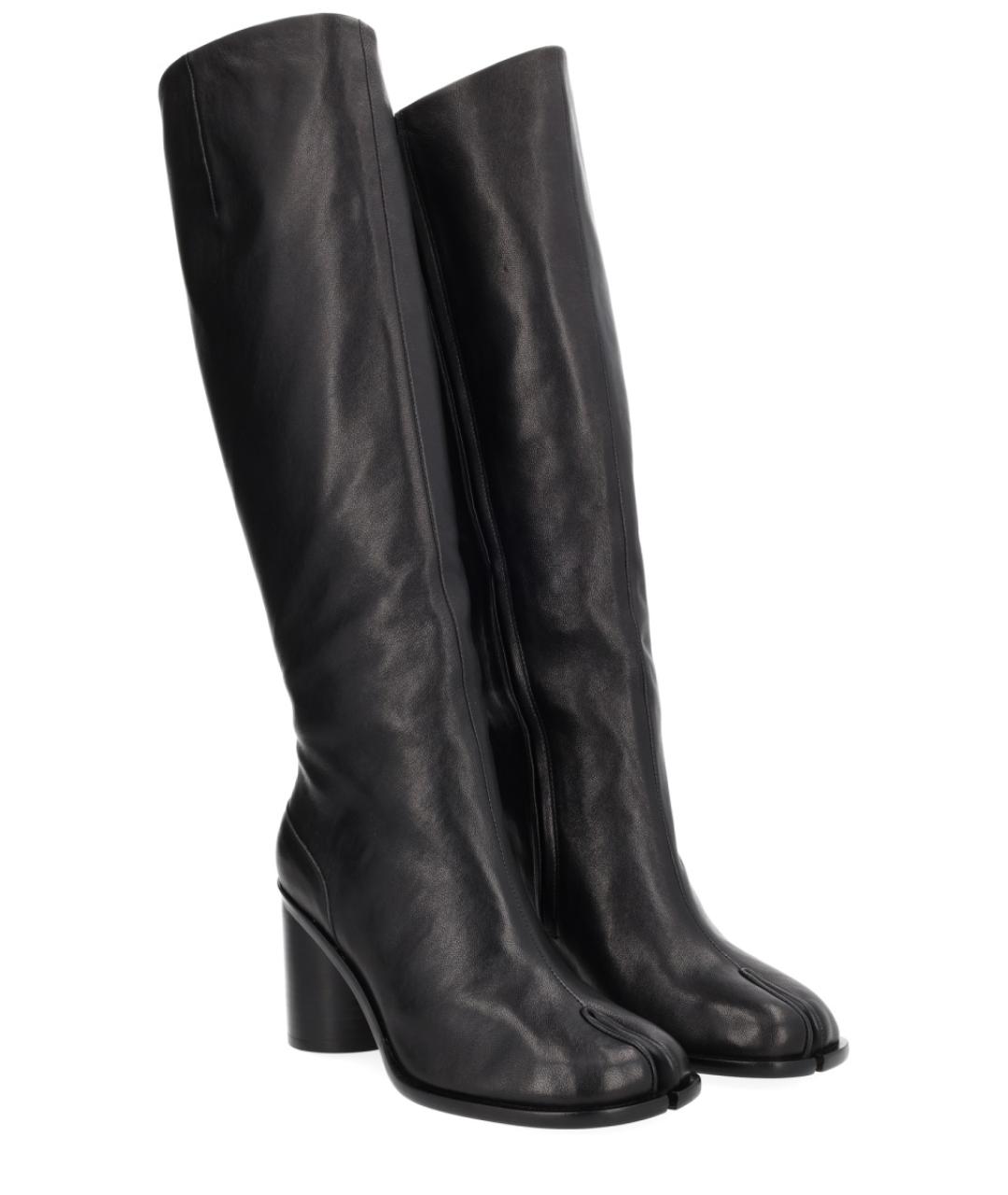 MAISON MARGIELA Черные кожаные сапоги, фото 4