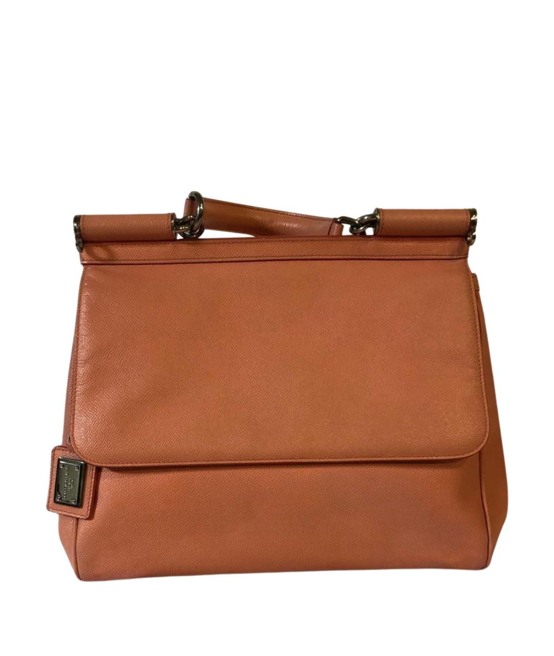 DOLCE&GABBANA Коралловая кожаная сумка тоут, фото 1