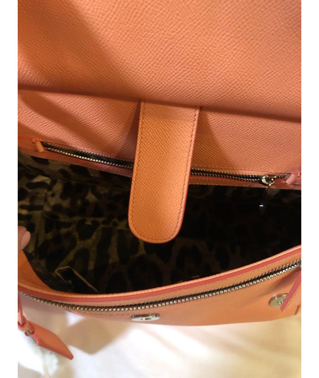 DOLCE&GABBANA Коралловая кожаная сумка тоут, фото 4