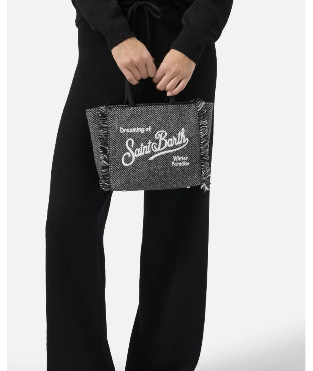 MC2 SAINT BARTH Серая шерстяная сумка тоут, фото 4