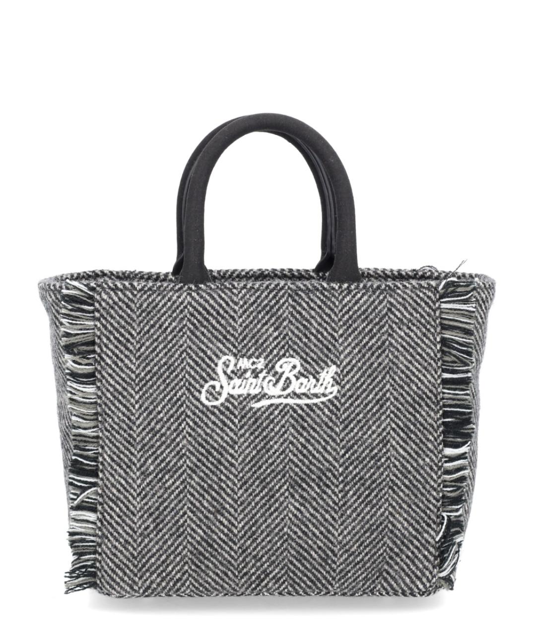 MC2 SAINT BARTH Серая шерстяная сумка тоут, фото 2