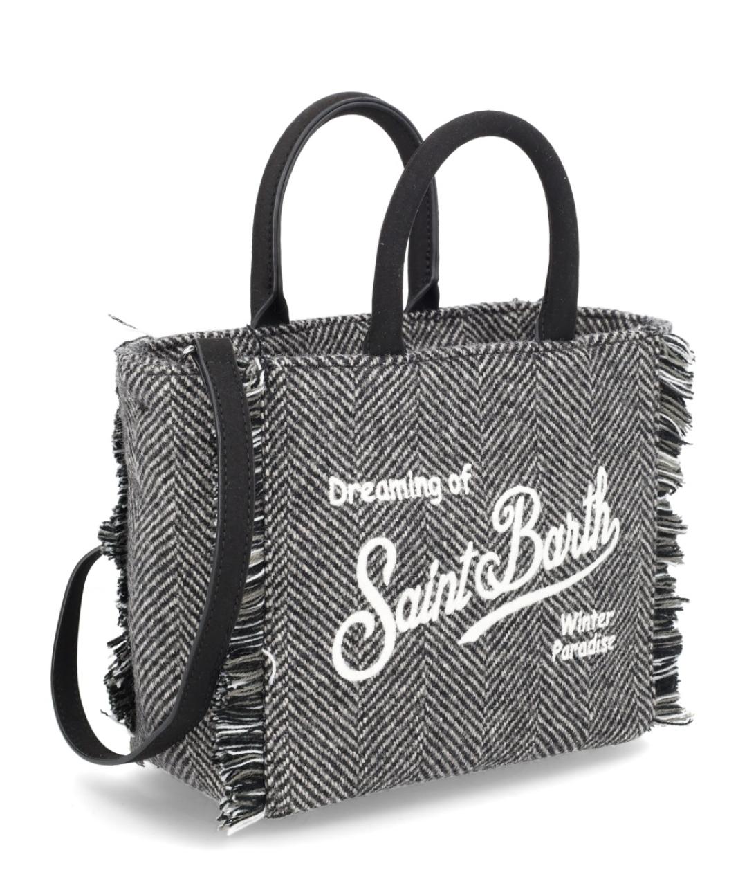 MC2 SAINT BARTH Серая шерстяная сумка тоут, фото 3