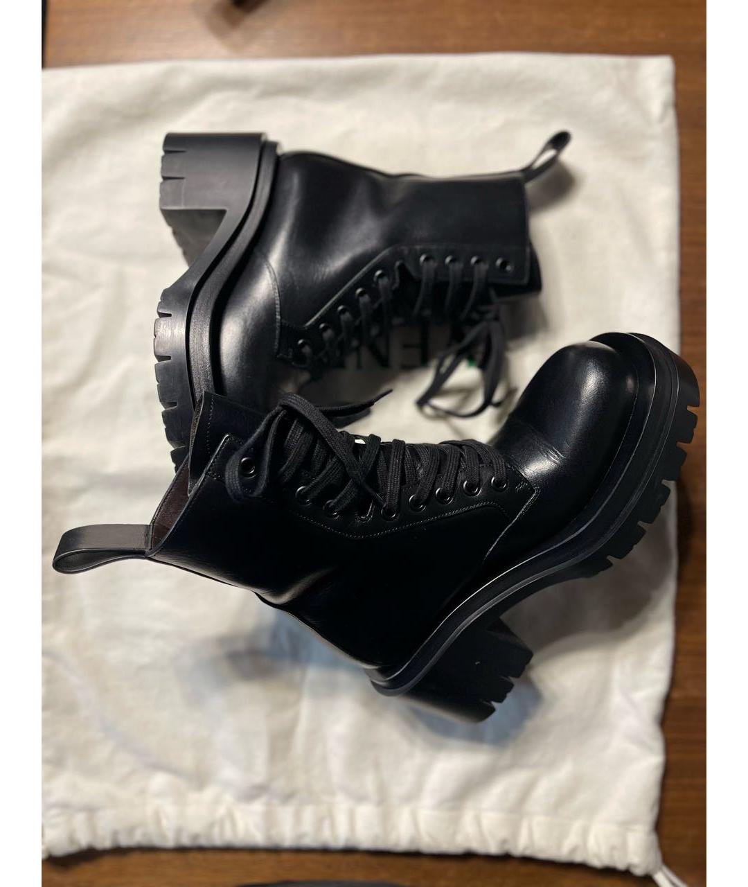 BOTTEGA VENETA Черные кожаные ботинки, фото 2