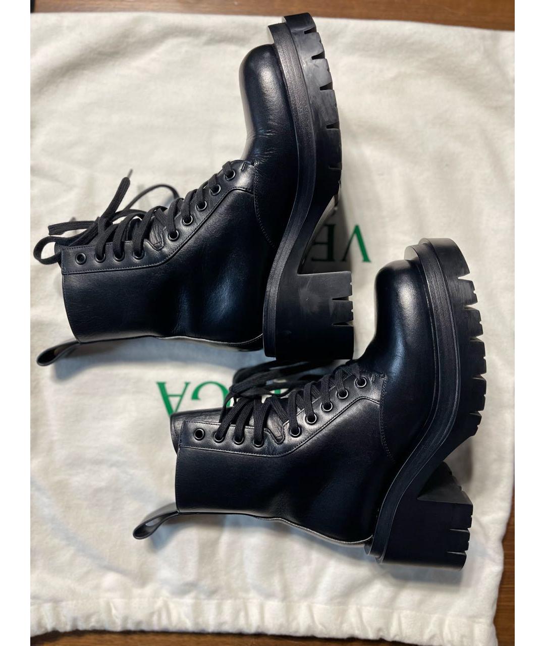 BOTTEGA VENETA Черные кожаные ботинки, фото 7