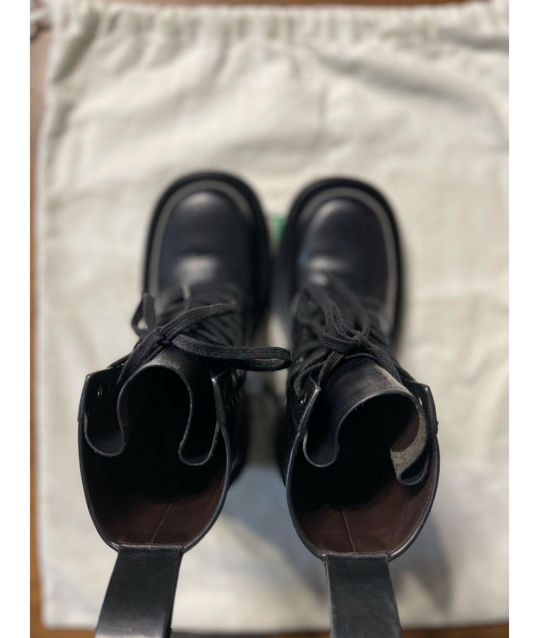 BOTTEGA VENETA Черные кожаные ботинки, фото 4
