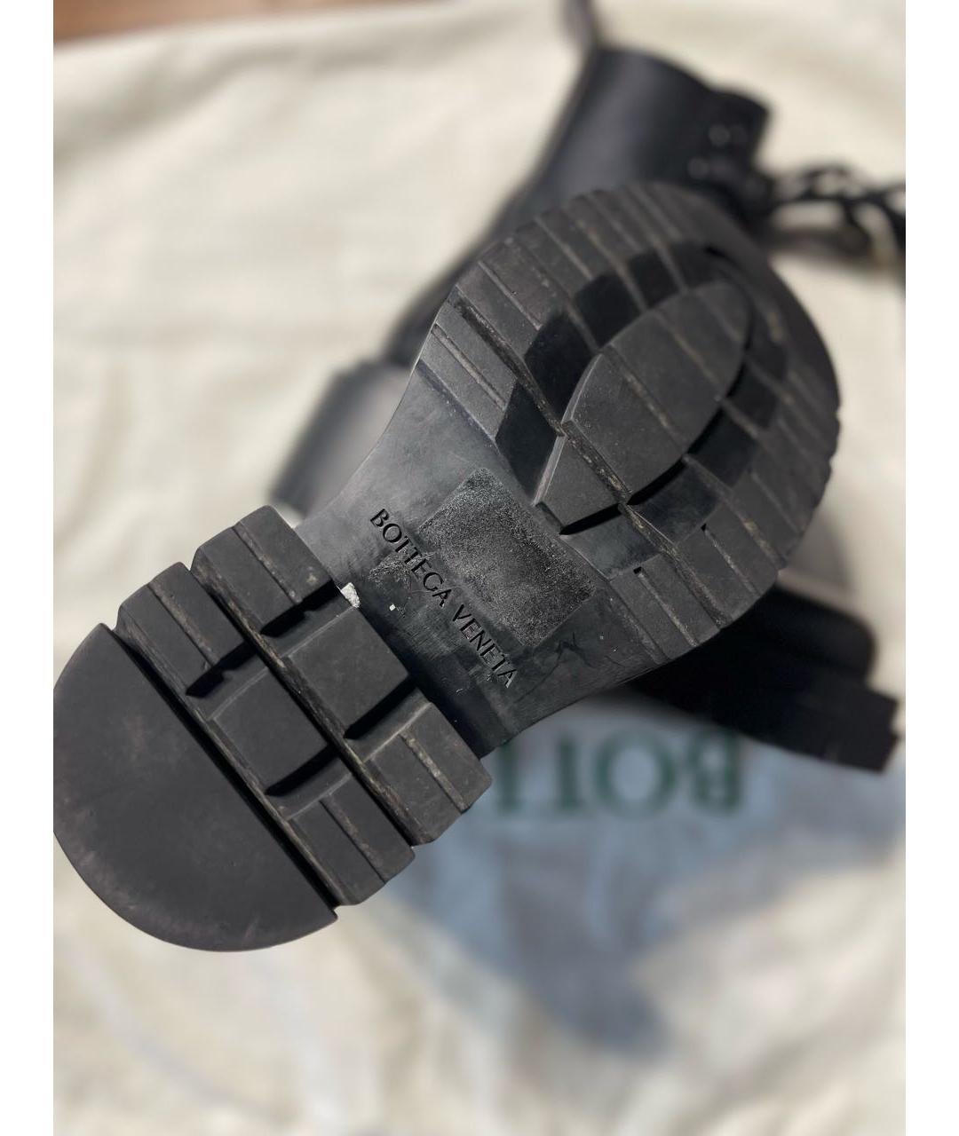 BOTTEGA VENETA Черные кожаные ботинки, фото 5