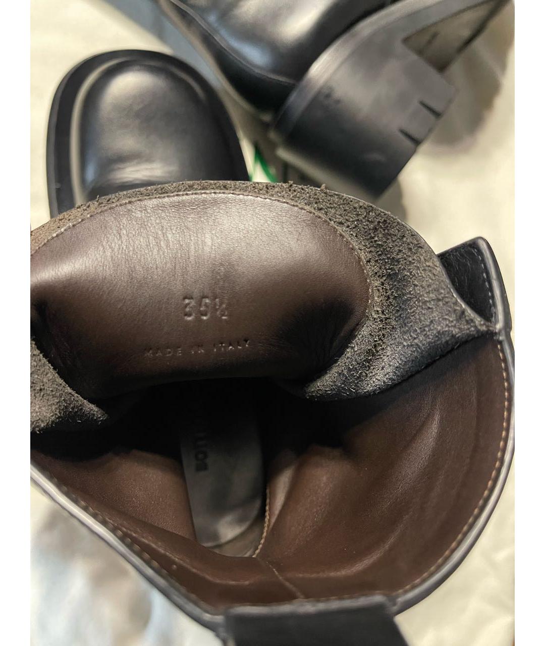 BOTTEGA VENETA Черные кожаные ботинки, фото 6