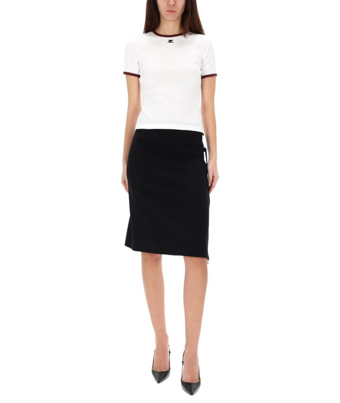 COURREGES Белая хлопковая футболка, фото 3