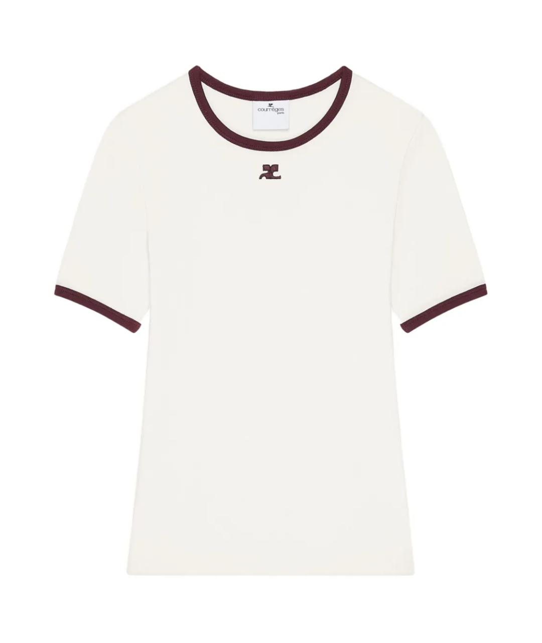 COURREGES Белая хлопковая футболка, фото 1