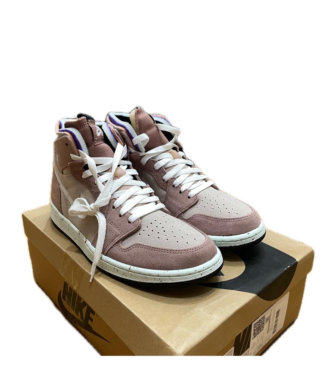 JORDAN Розовые замшевые высокие кроссовки / кеды, фото 2