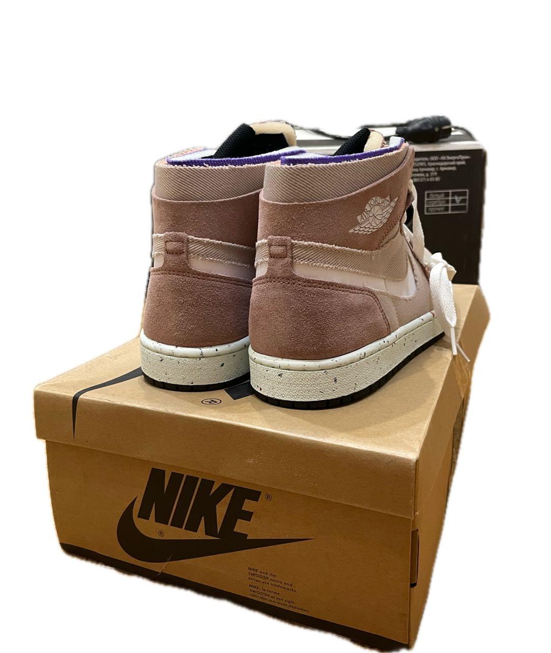 JORDAN Розовые замшевые высокие кроссовки / кеды, фото 3