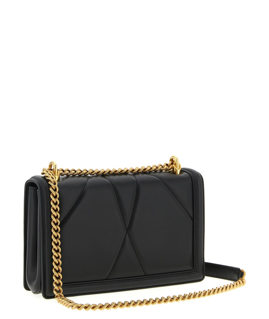 DOLCE&GABBANA Черная кожаная сумка через плечо, фото 2