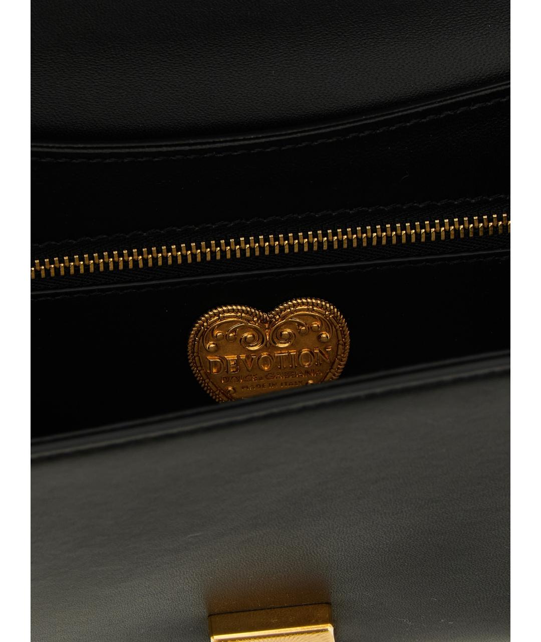 DOLCE&GABBANA Черная кожаная сумка через плечо, фото 4