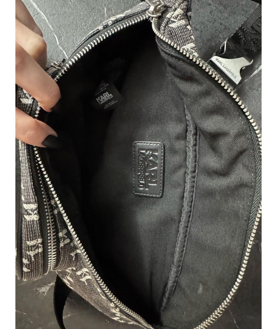 KARL LAGERFELD Антрацитовая поясная сумка, фото 4