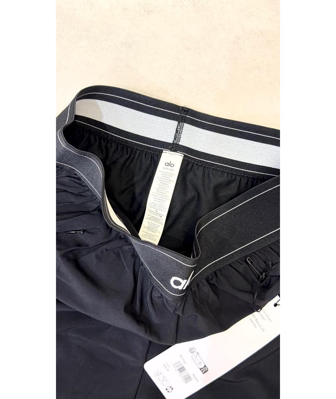 ALO YOGA Черные полиэстеровые шорты, фото 7