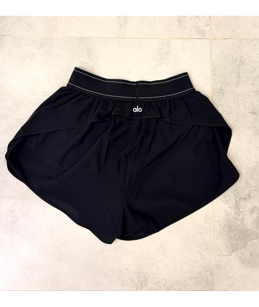ALO YOGA Черные полиэстеровые шорты, фото 2