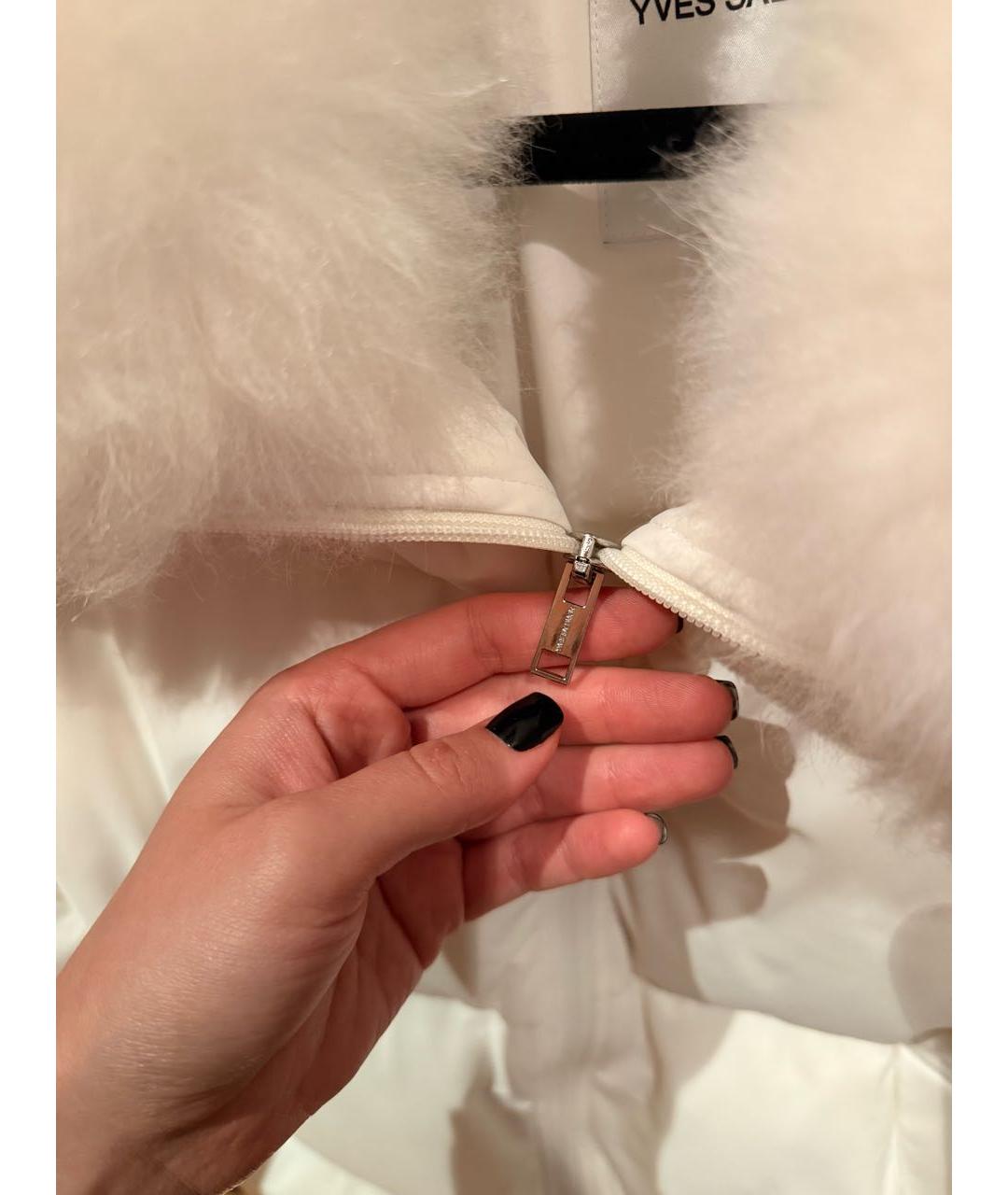 YVES SALOMON Белая хлопко-эластановая куртка, фото 4