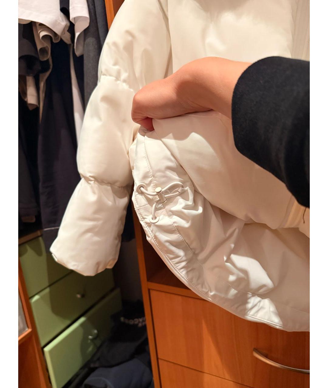 YVES SALOMON Белая хлопко-эластановая куртка, фото 5