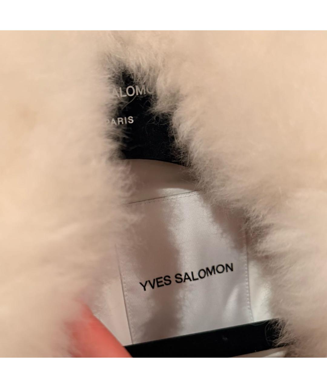 YVES SALOMON Белая хлопко-эластановая куртка, фото 3