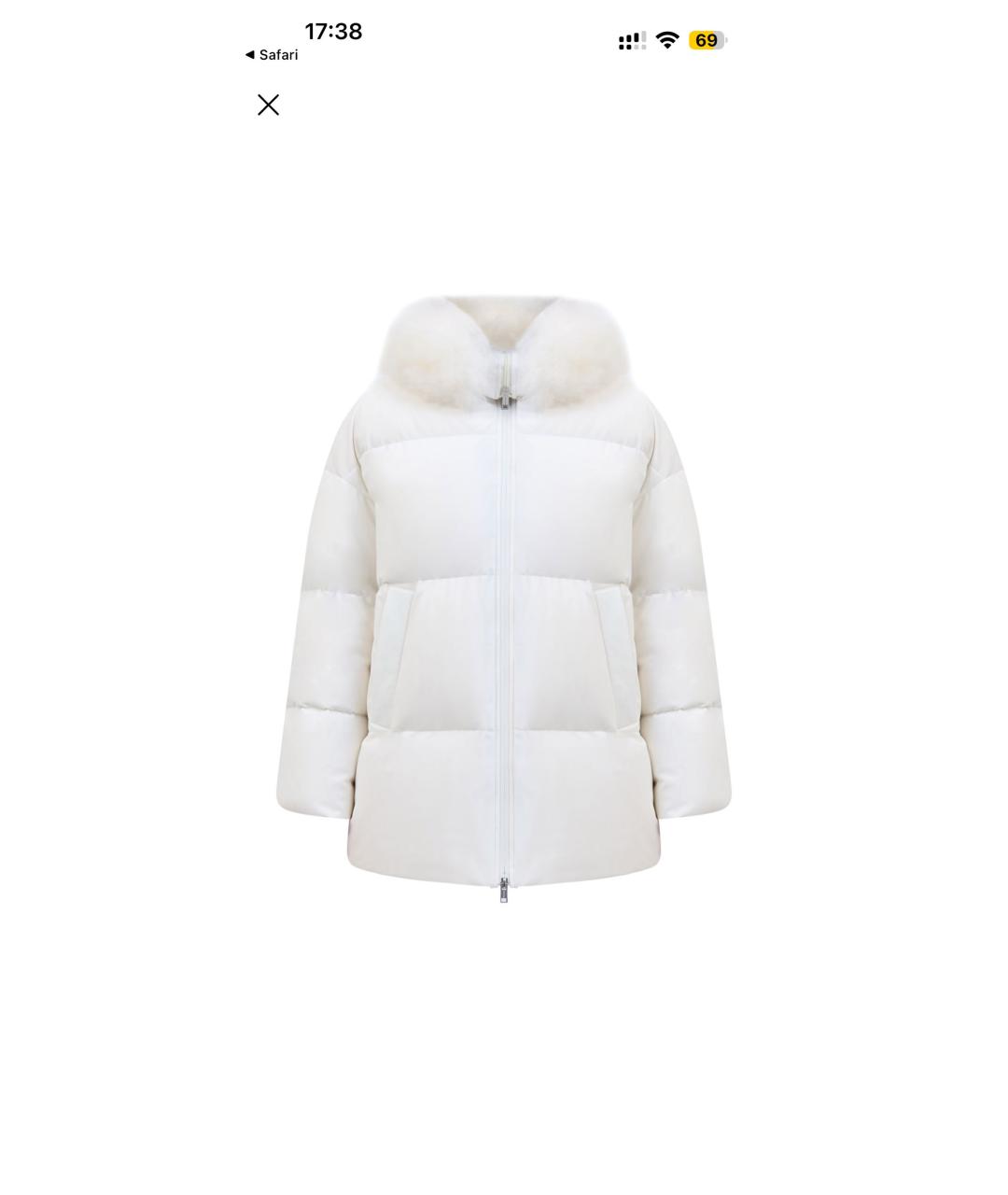 YVES SALOMON Белая хлопко-эластановая куртка, фото 7