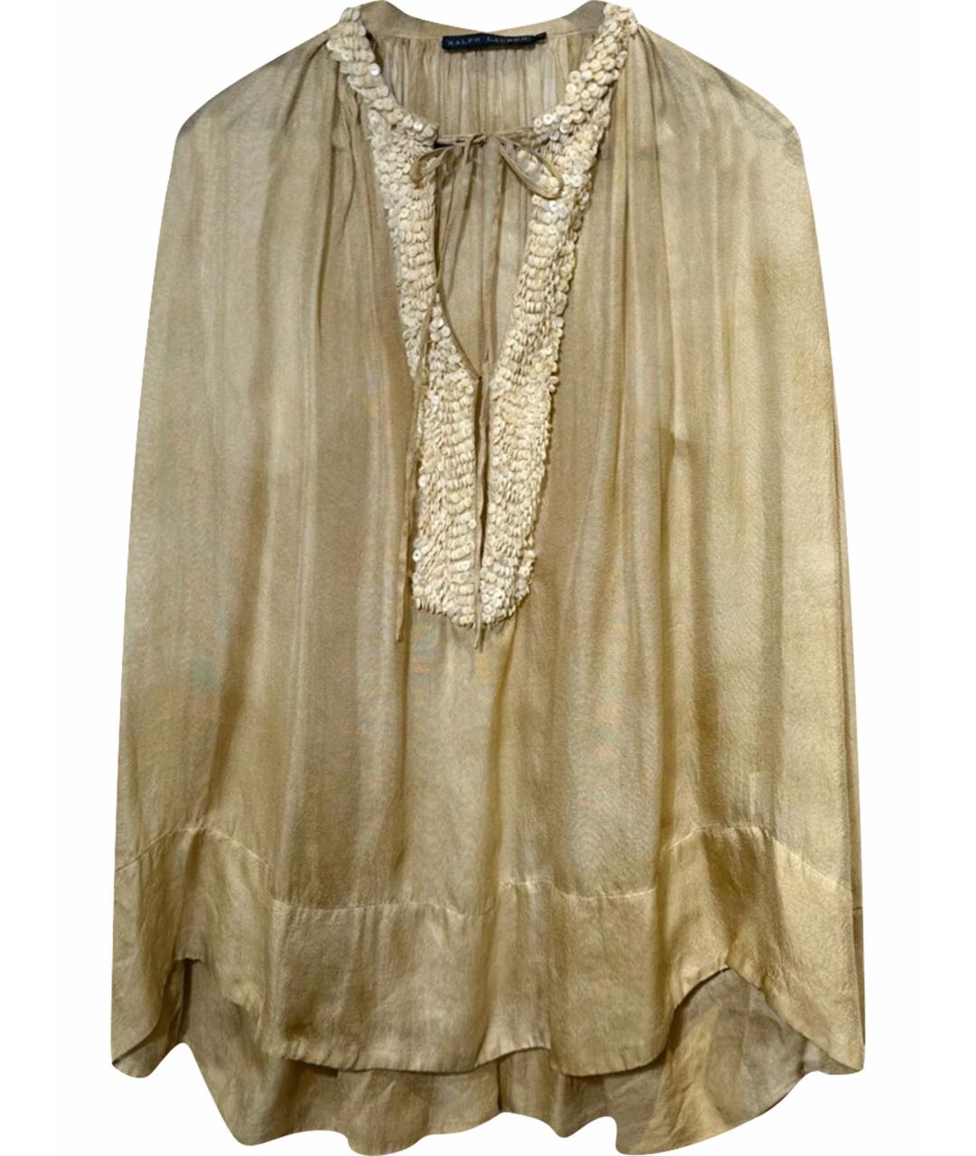 RALPH LAUREN Бежевая шелковая блузы, фото 1