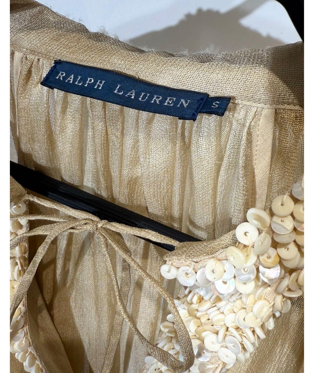 RALPH LAUREN Бежевая шелковая блузы, фото 3