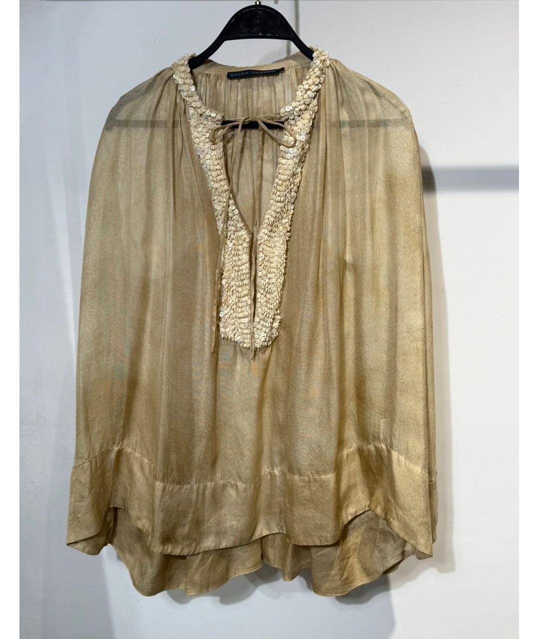 RALPH LAUREN Бежевая шелковая блузы, фото 6