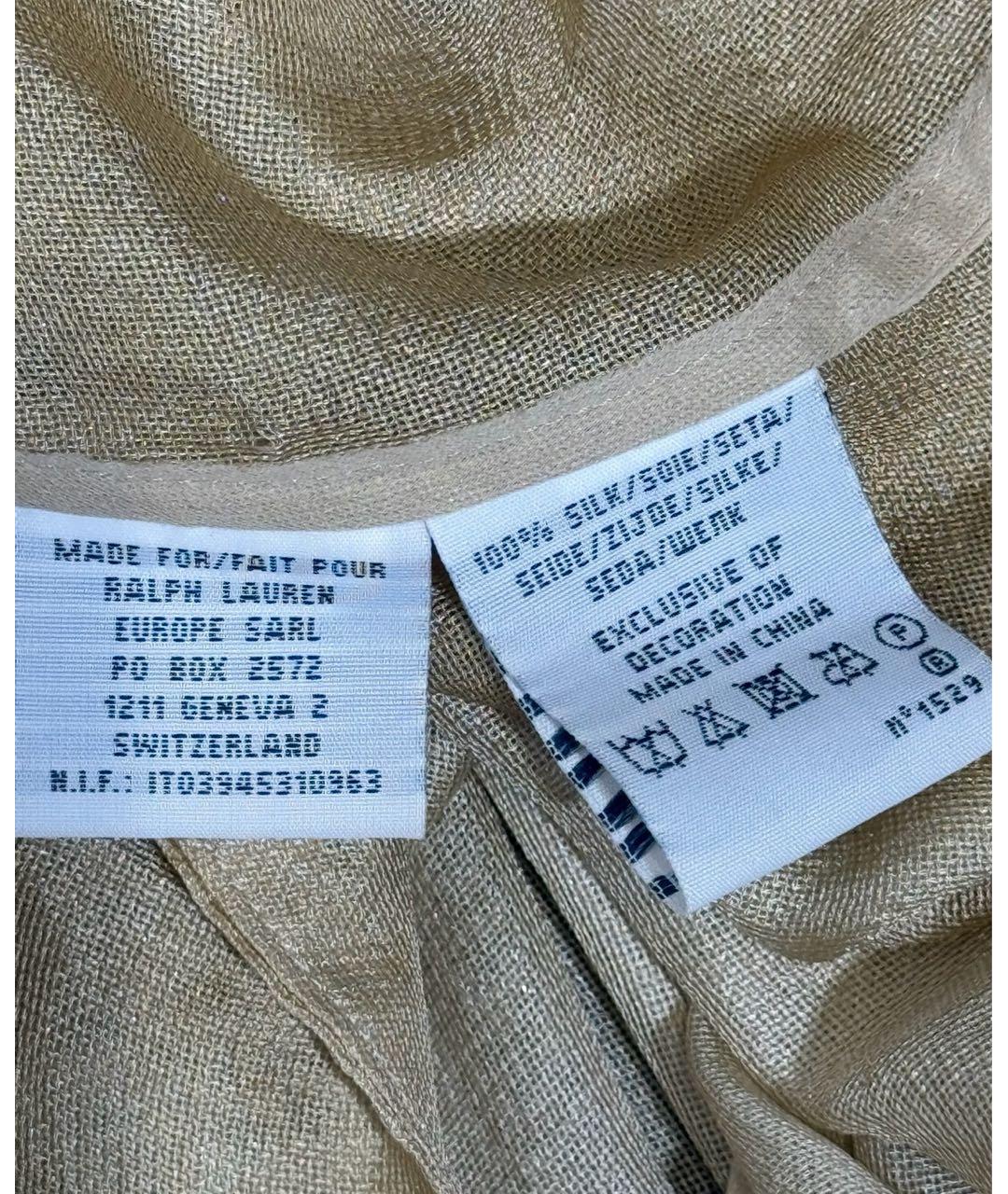 RALPH LAUREN Бежевая шелковая блузы, фото 7