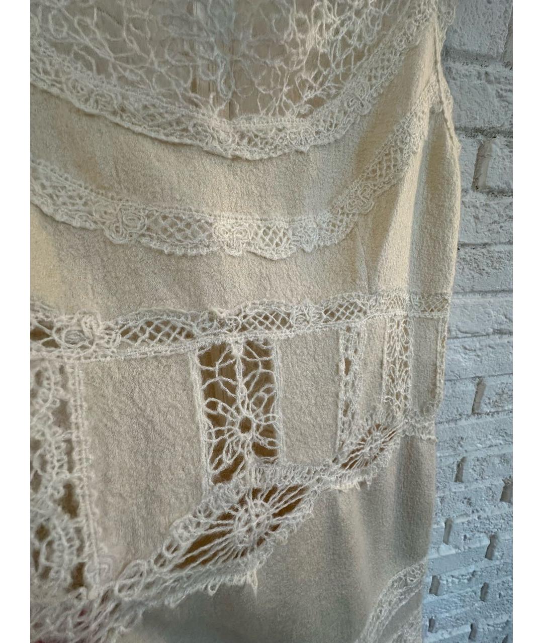 ERMANNO SCERVINO Бежевое шерстяное повседневное платье, фото 4