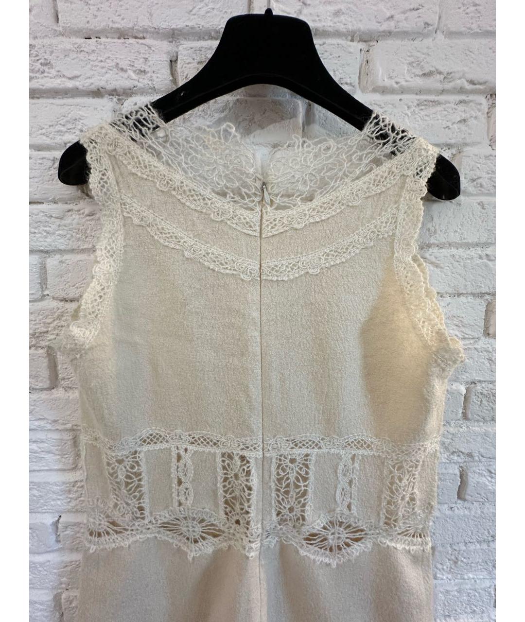 ERMANNO SCERVINO Бежевое шерстяное повседневное платье, фото 7