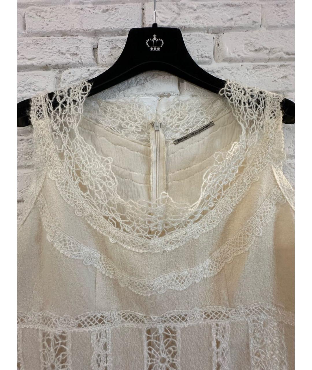 ERMANNO SCERVINO Бежевое шерстяное повседневное платье, фото 3