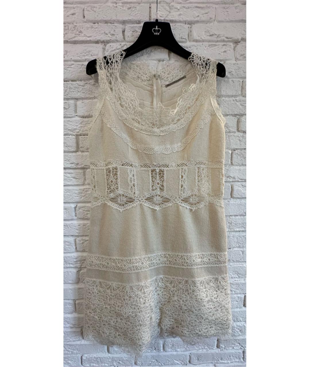 ERMANNO SCERVINO Бежевое шерстяное повседневное платье, фото 8