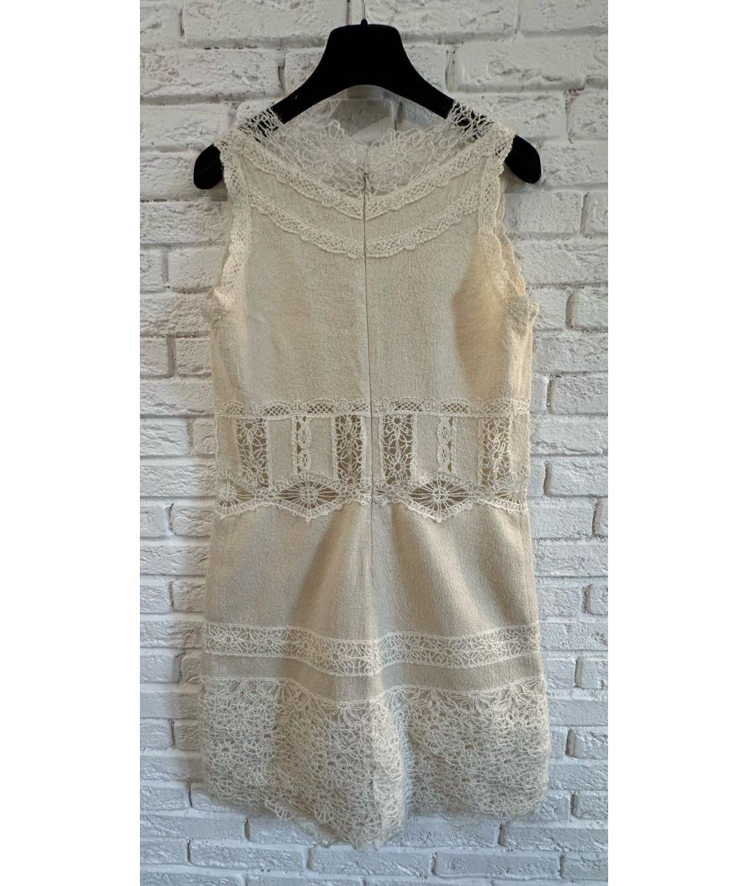 ERMANNO SCERVINO Бежевое шерстяное повседневное платье, фото 2