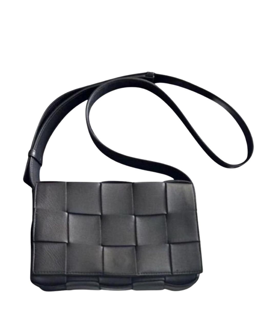 BOTTEGA VENETA Черная кожаная сумка через плечо, фото 1