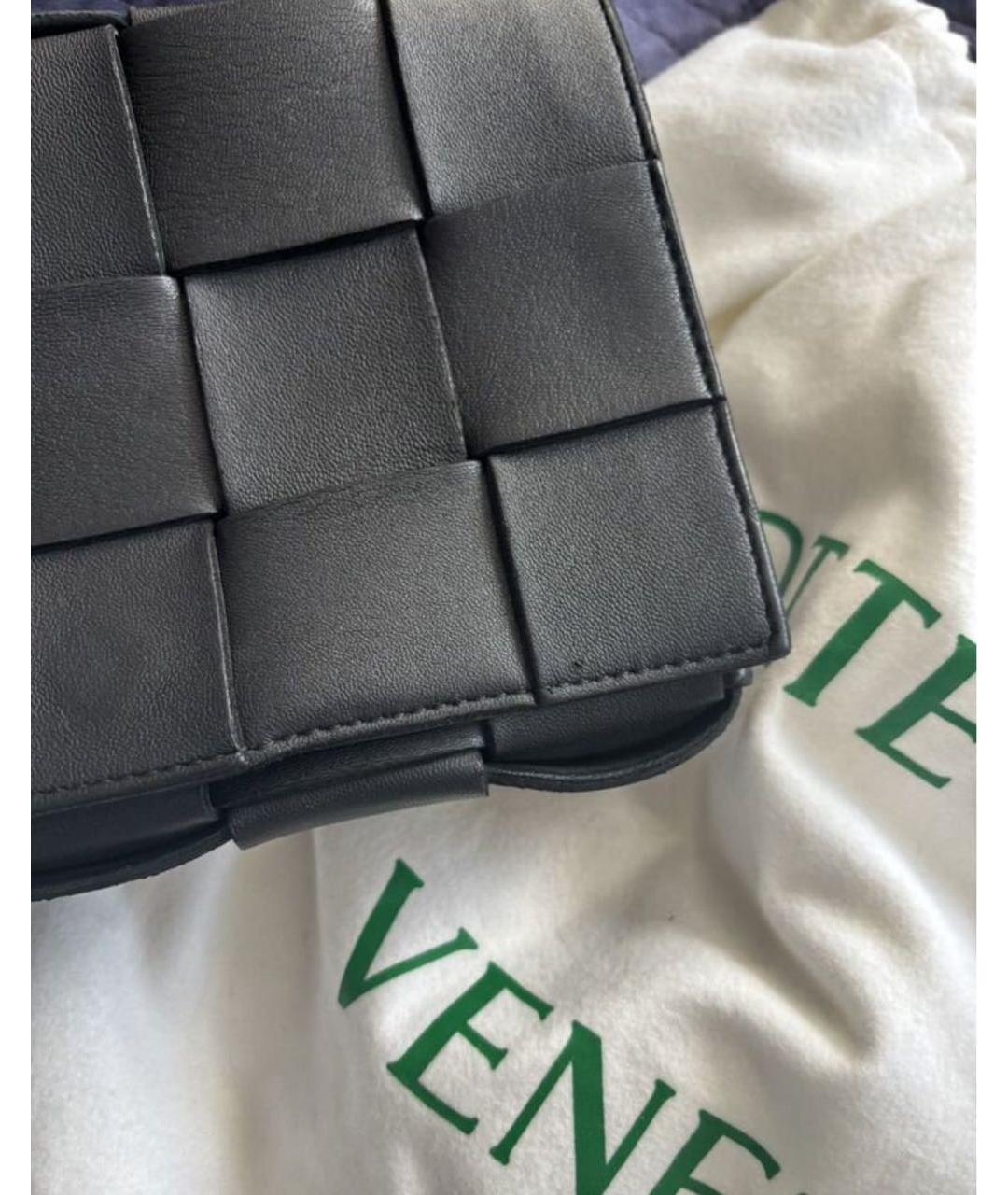 BOTTEGA VENETA Черная кожаная сумка через плечо, фото 3