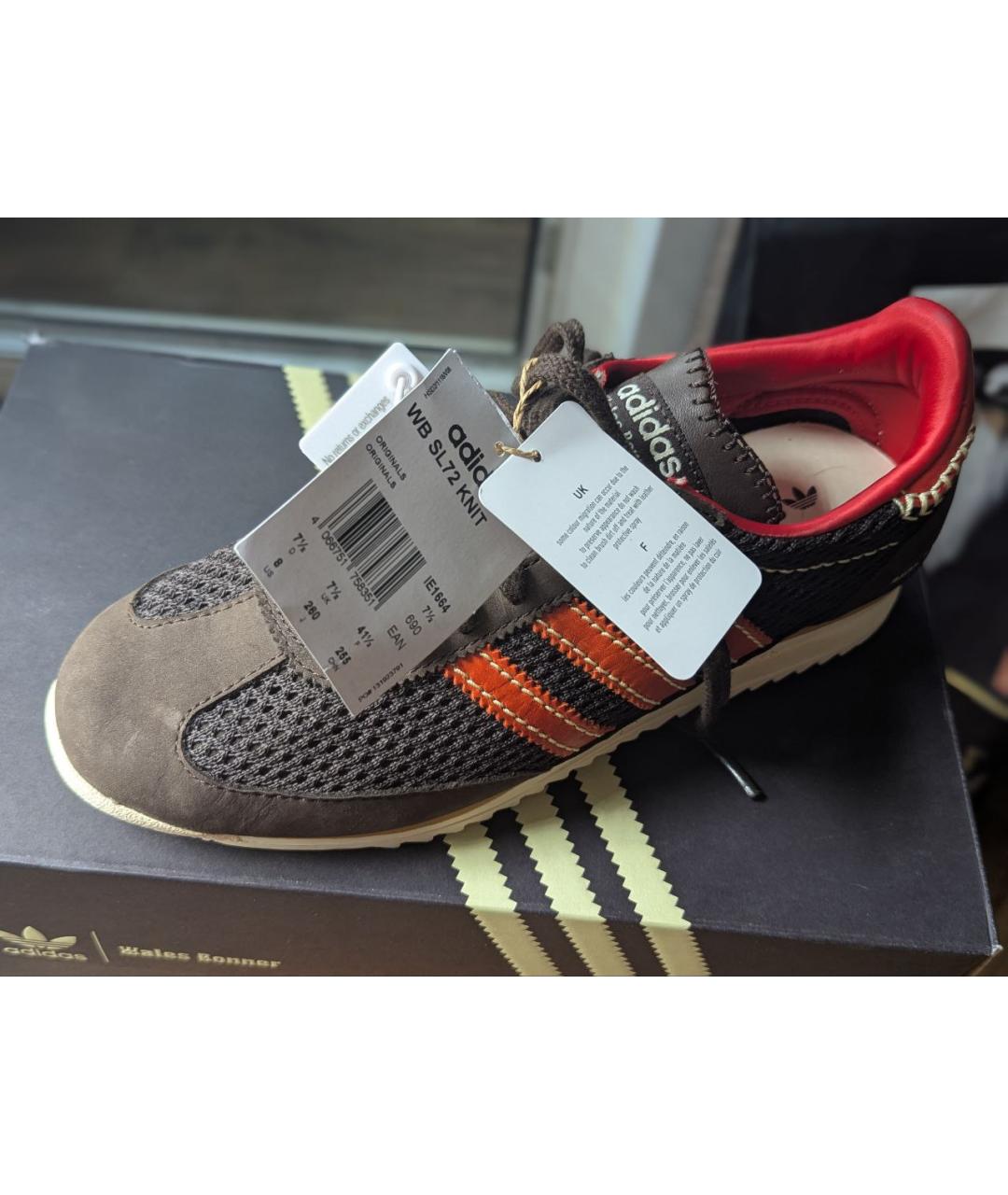 ADIDAS Коричневые замшевые кроссовки, фото 2