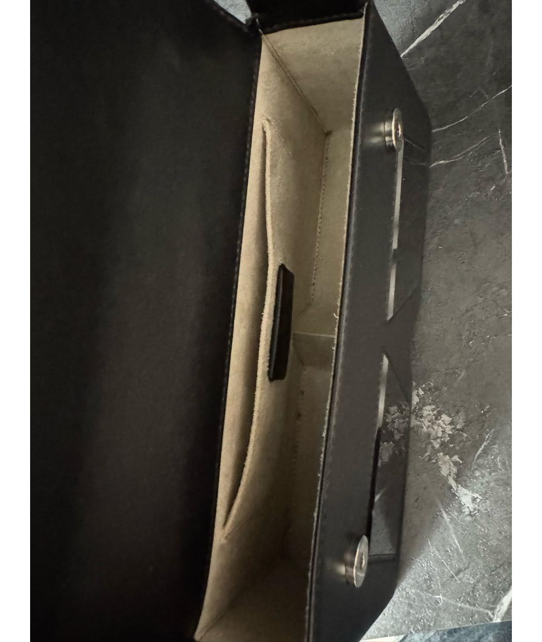 KARL LAGERFELD Черная кожаная сумка через плечо, фото 4