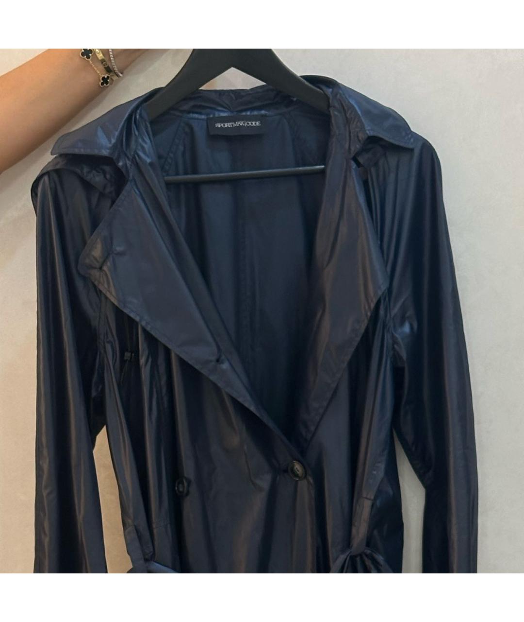 SPORT MAX CODE Темно-синий синтетический тренч/плащ, фото 4