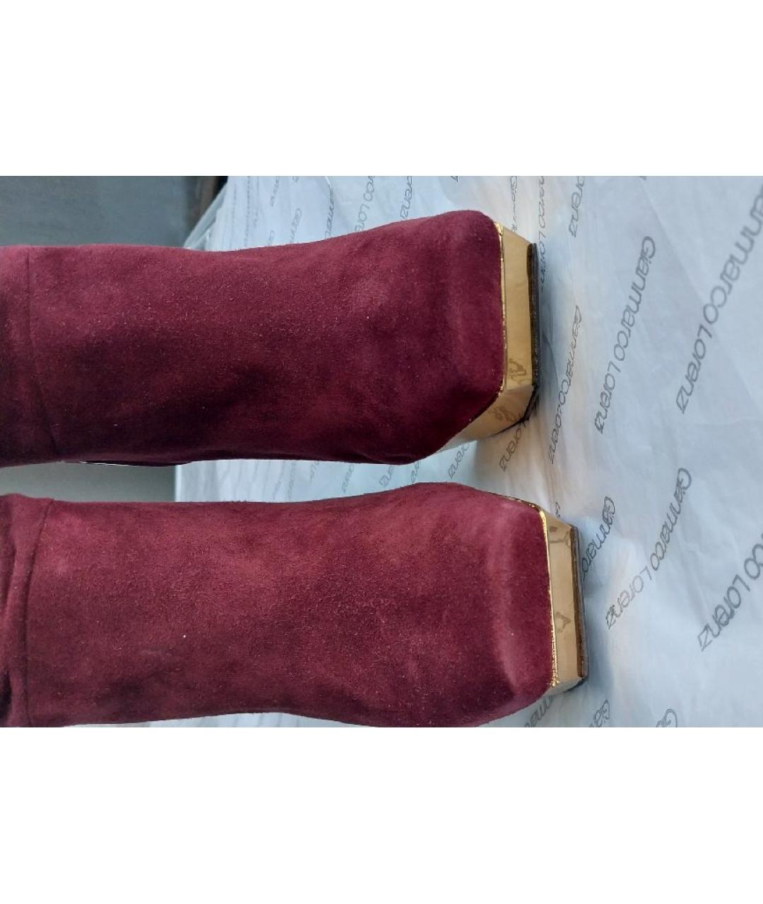 GIAN MARCO LORENZI Бордовые замшевые сапоги, фото 4