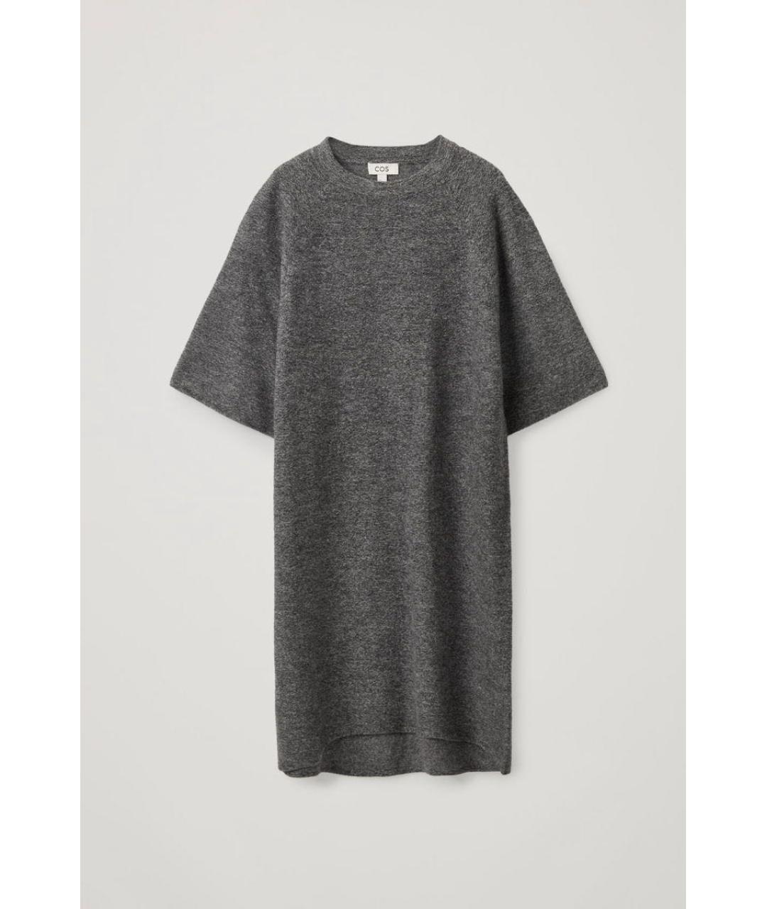 COS Серое шерстяное повседневное платье, фото 9