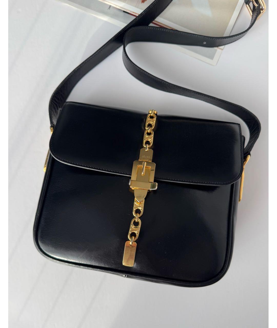 CELINE Черная кожаная сумка через плечо, фото 4
