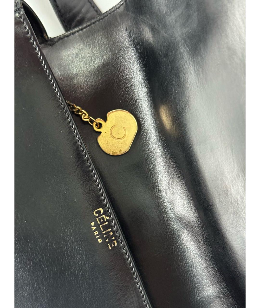 CELINE Черная кожаная сумка через плечо, фото 8