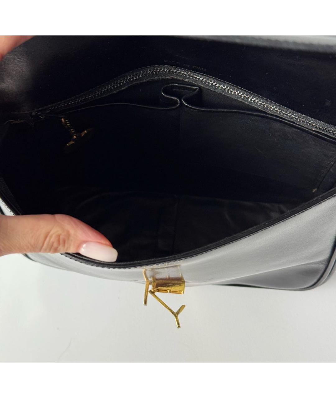 CELINE Черная кожаная сумка через плечо, фото 7