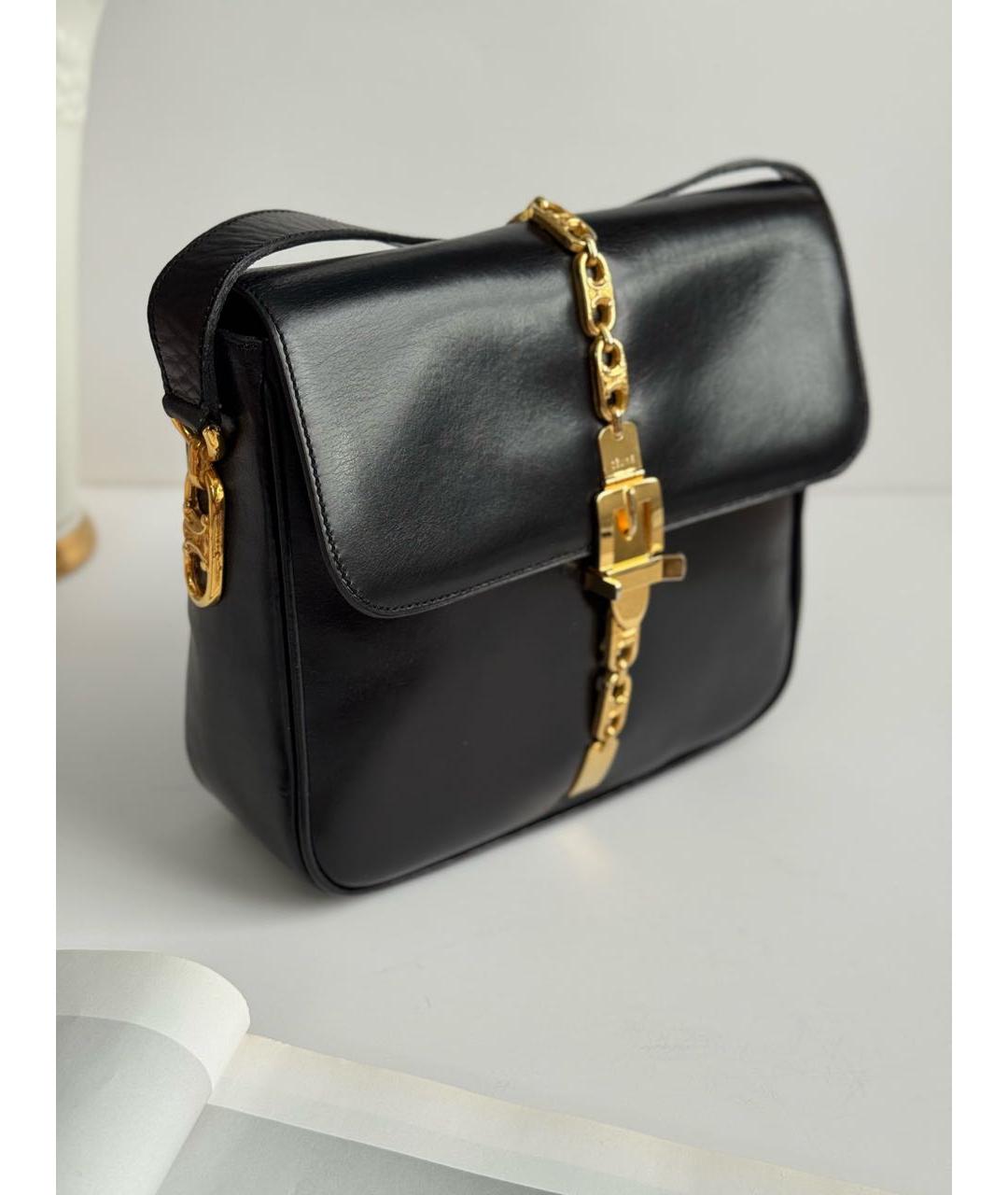 CELINE Черная кожаная сумка через плечо, фото 3